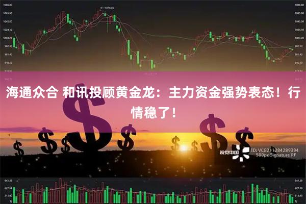 海通众合 和讯投顾黄金龙：主力资金强势表态！行情稳了！
